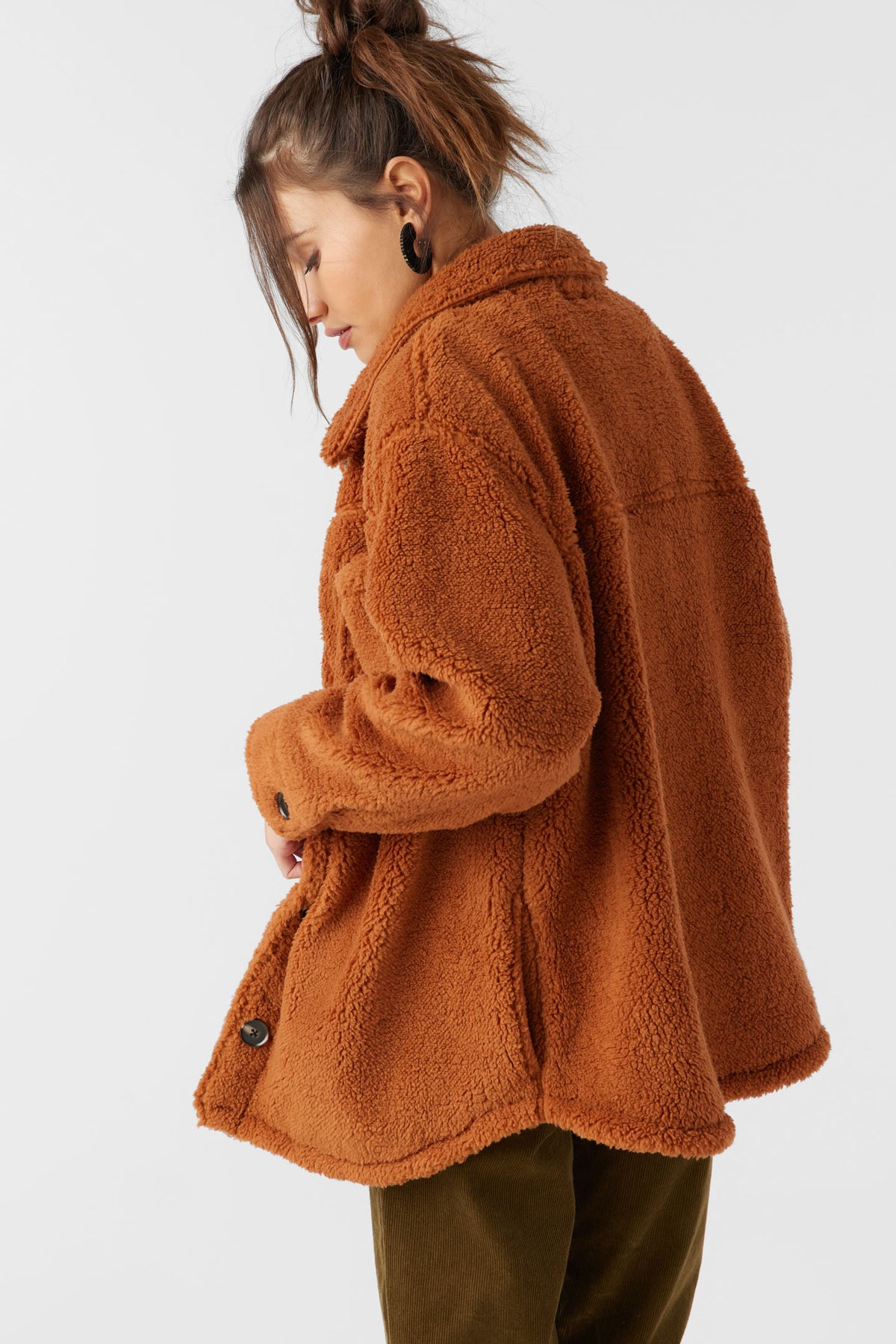 Heath High Pile Oversized Fleece Jacket - Sierra | O