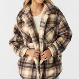 Heath Plaid High Pile Oversized Fleece Jacket