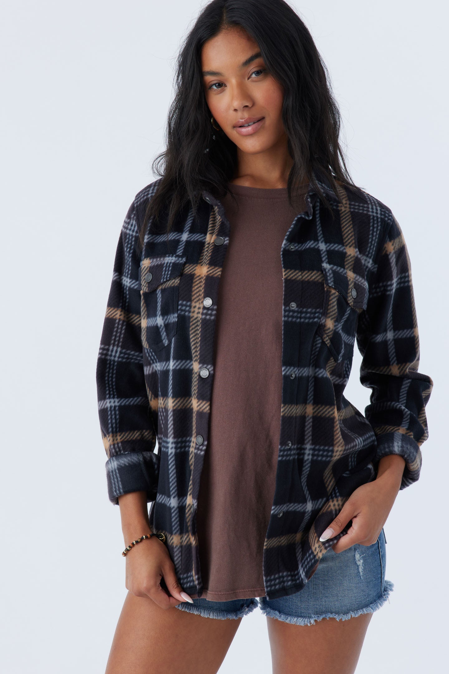 ma　フランネル Zuma Superleece Flannel Shirt - Black | O'Neill