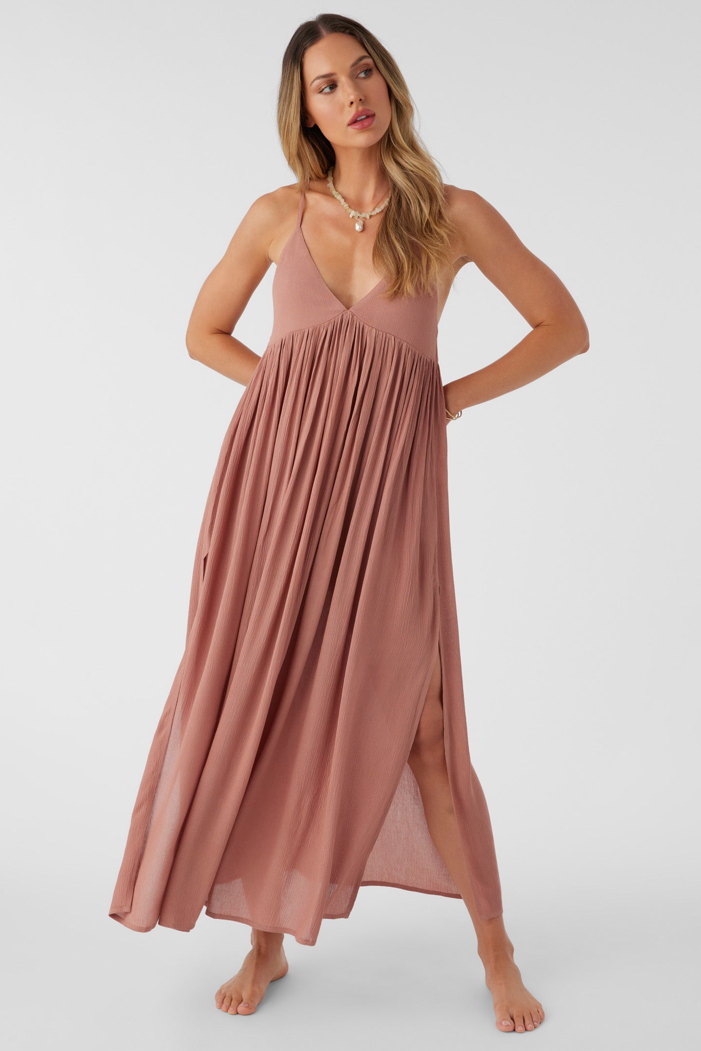 SALTWATER SOLIDS MEL MAXI SWIM COVER-UP