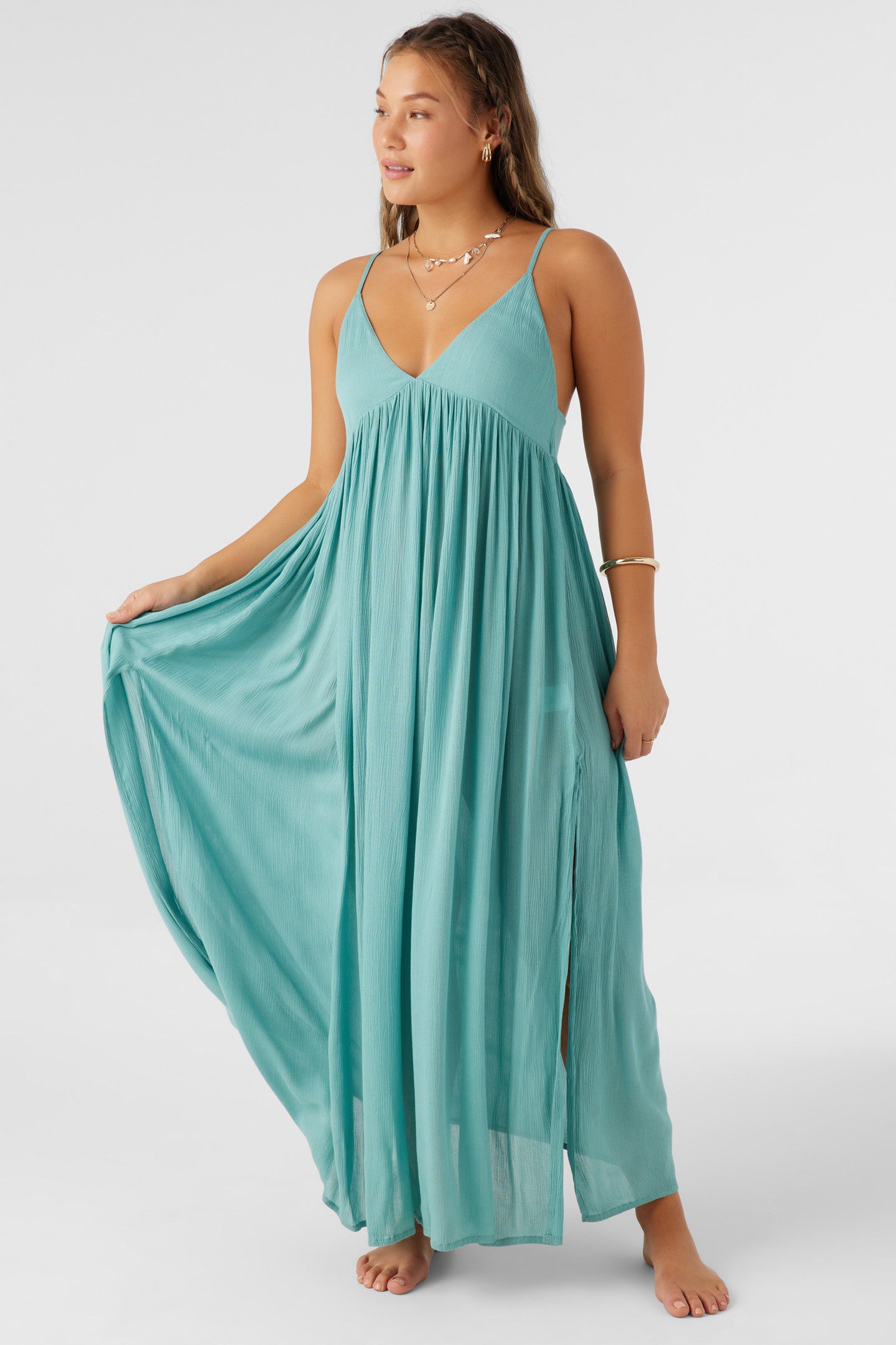 SALTWATER SOLIDS MEL MAXI SWIM COVER-UP