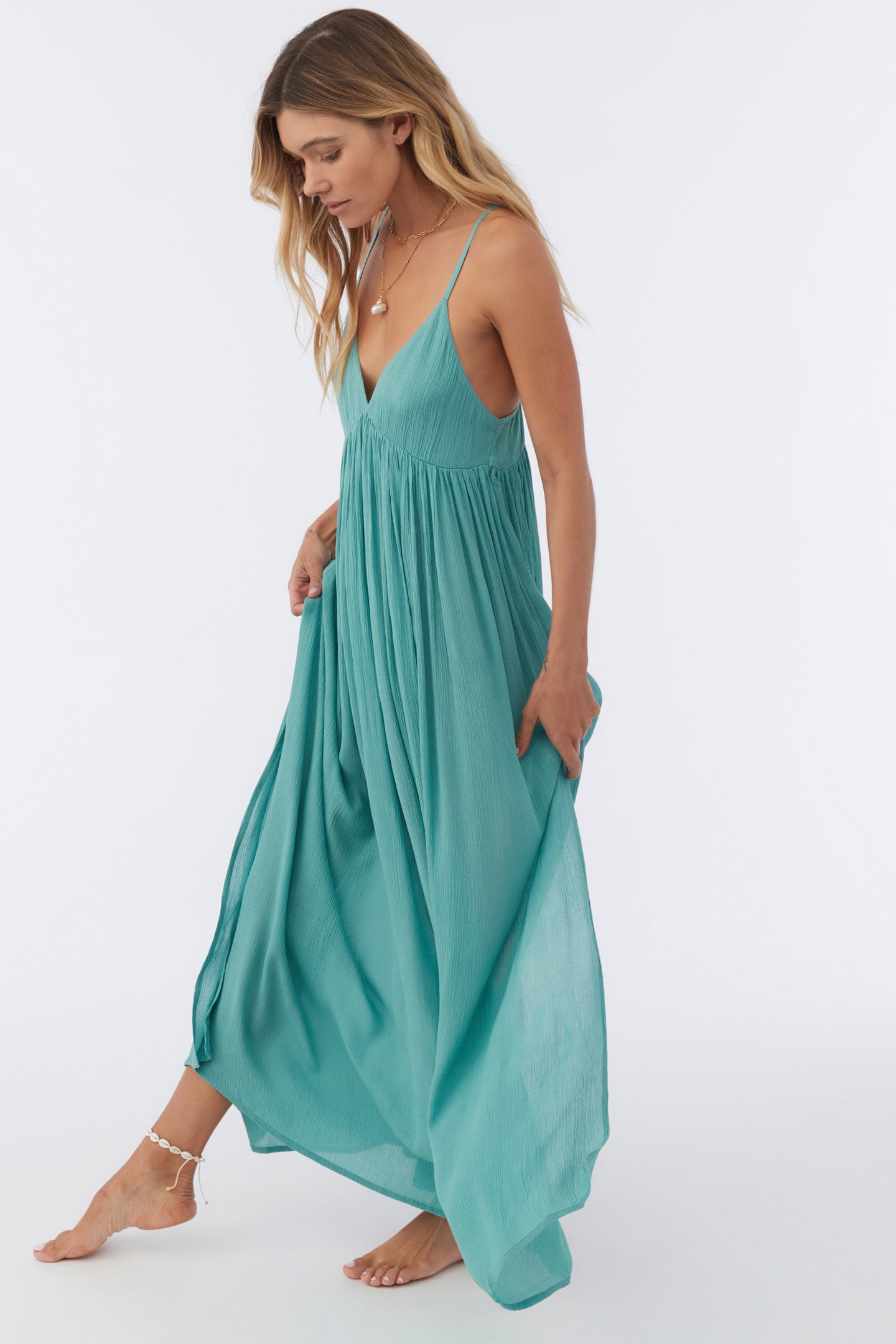 SALTWATER SOLIDS MEL MAXI SWIM COVER-UP