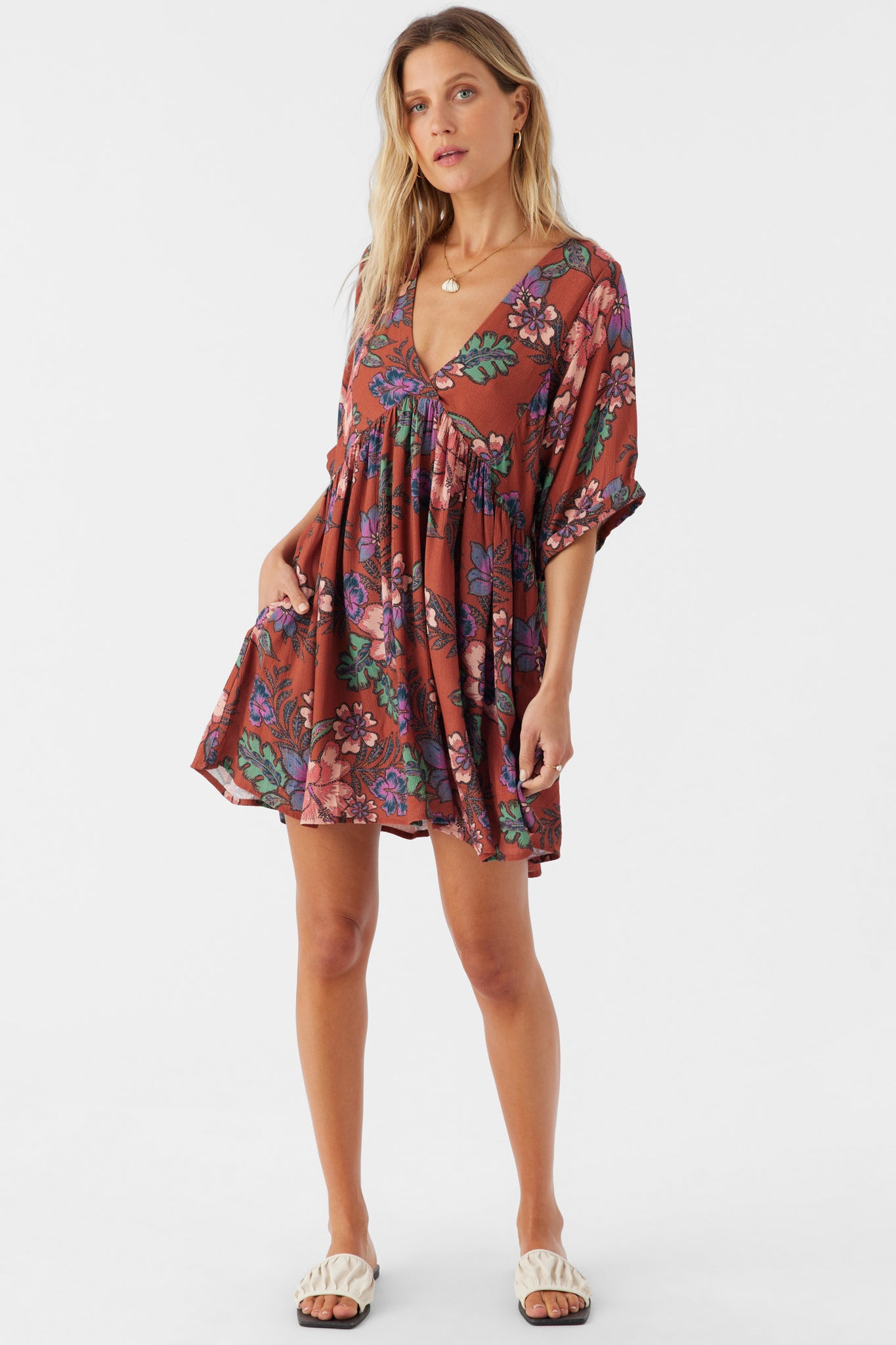 Rosemary Short Sleeve Dress - Rustic Brown | O'Neill