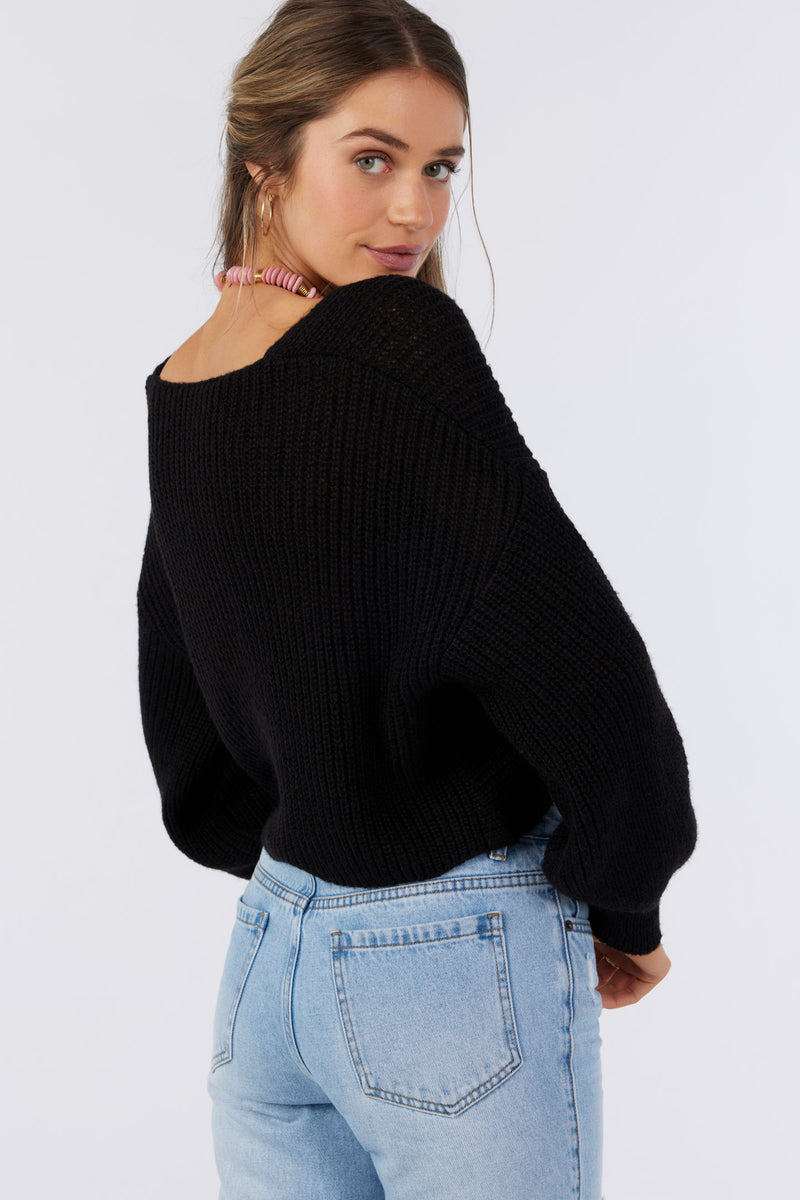Hillside Twist Front Revo Sweater - Black | O'Neill