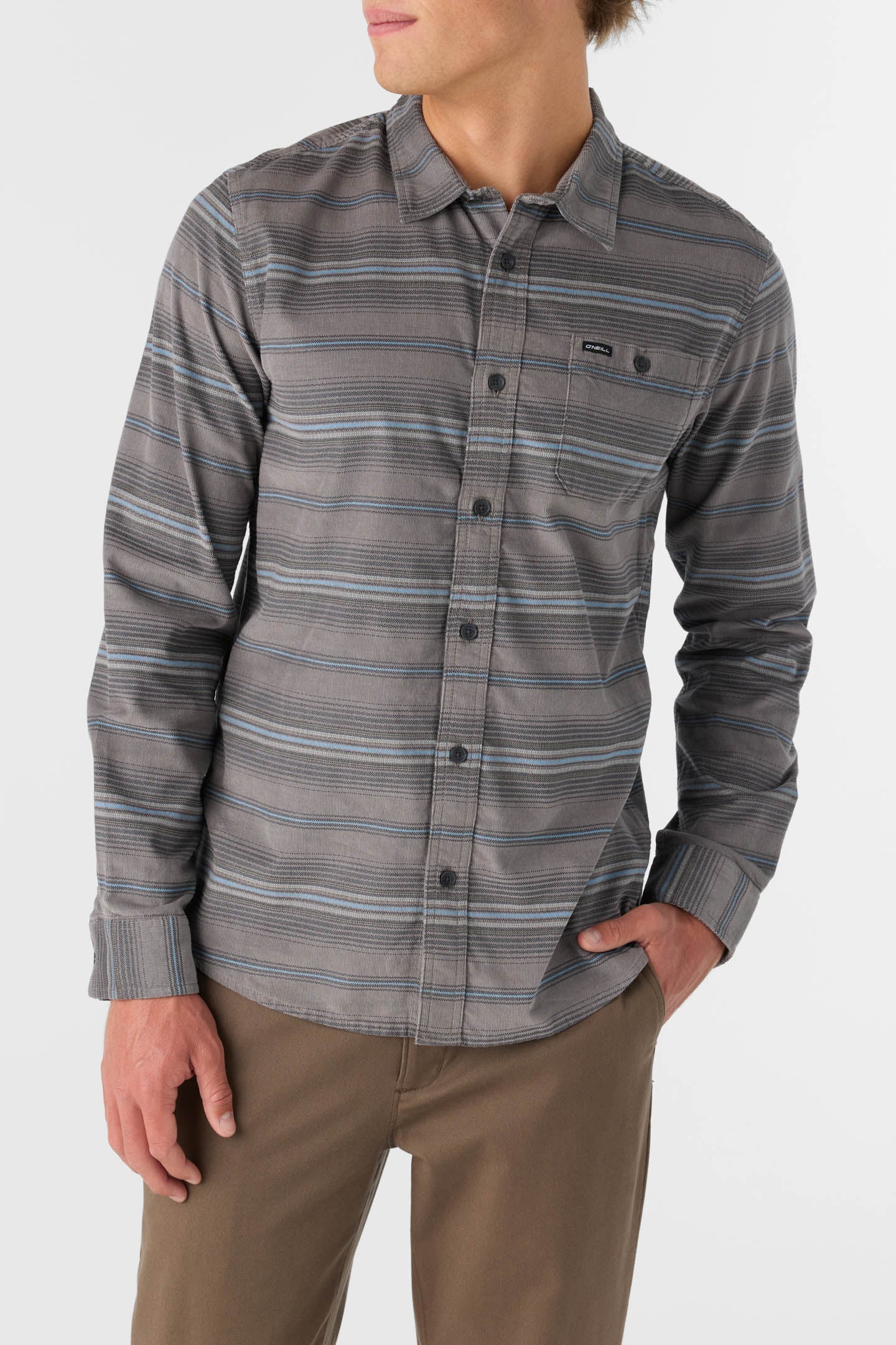 CARUSO STRIPE CORD STANDARD FIT LONG SLEEVE SHIRT