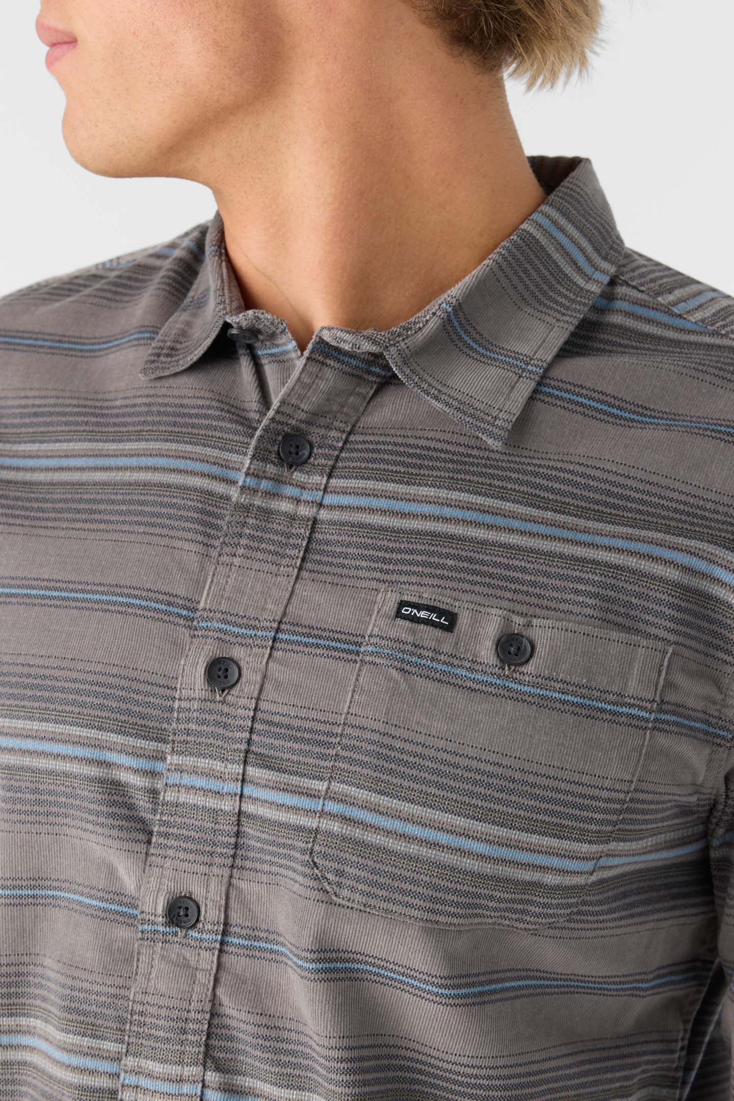 CARUSO STRIPE CORD STANDARD FIT LONG SLEEVE SHIRT