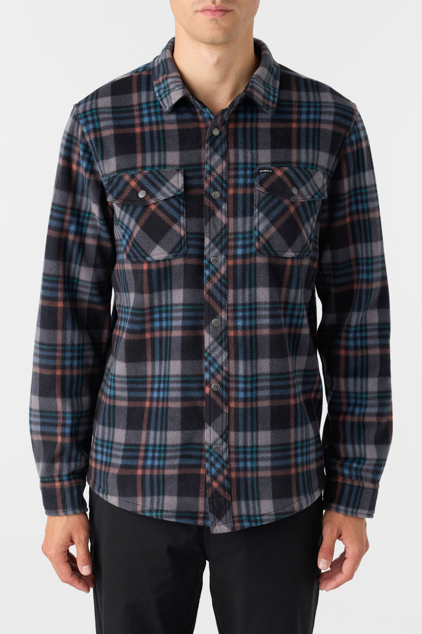 Glacier Plaid Superfleece Standard Fit Long Sleeve Shirt - Black