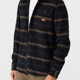 Landmarked Stripe Hooded Flannel Standard Fit Shirt
