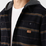 Landmarked Stripe Hooded Flannel Standard Fit Shirt