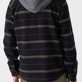 Landmarked Stripe Hooded Flannel Standard Fit Shirt