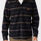 Landmarked Stripe Hooded Flannel Standard Fit Shirt