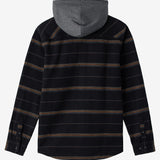 Landmarked Stripe Hooded Flannel Standard Fit Shirt