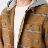 Landmarked Stripe Hooded Flannel
