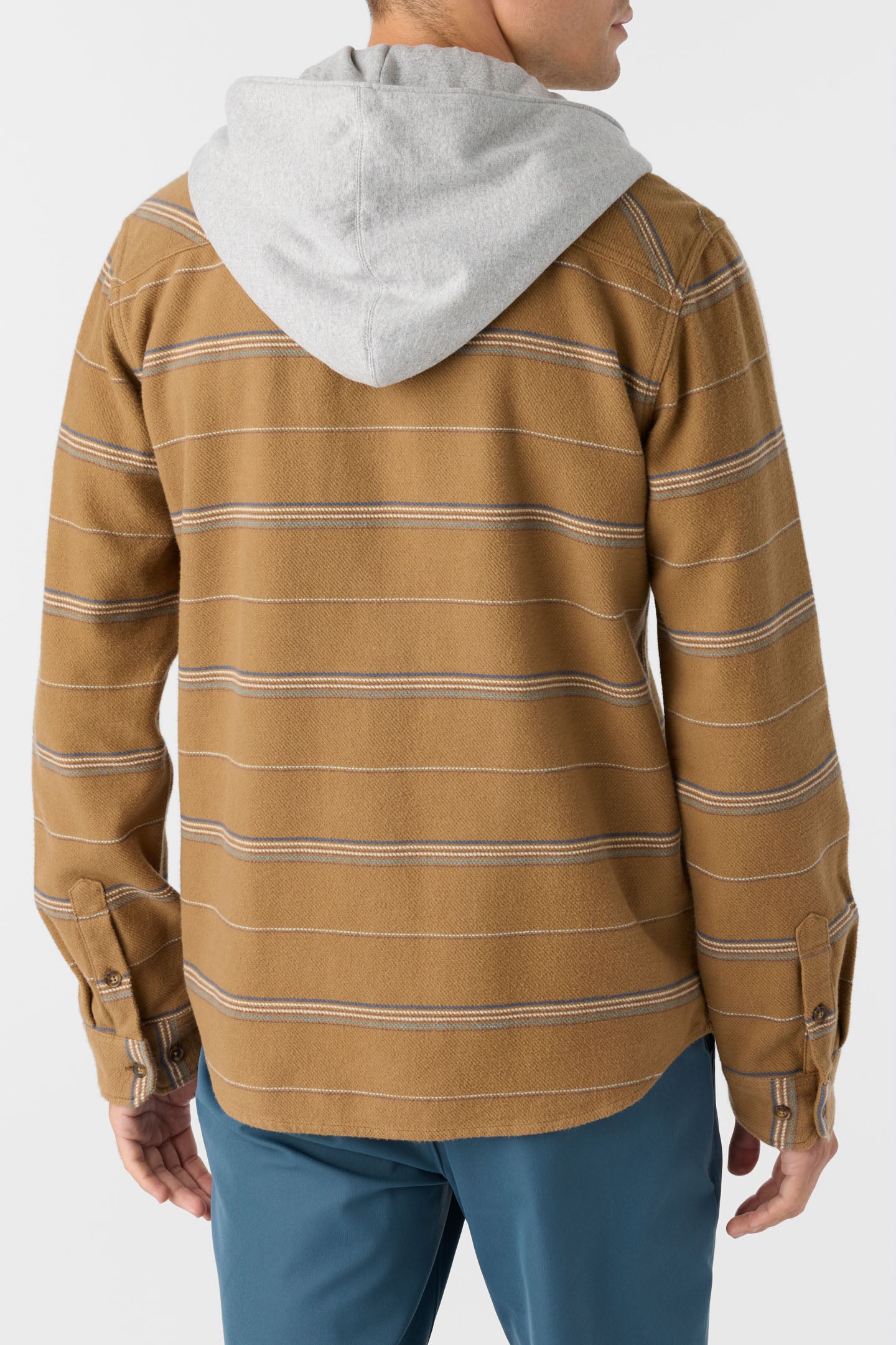 LANDMARKED STRIPE HOODED FLANNEL