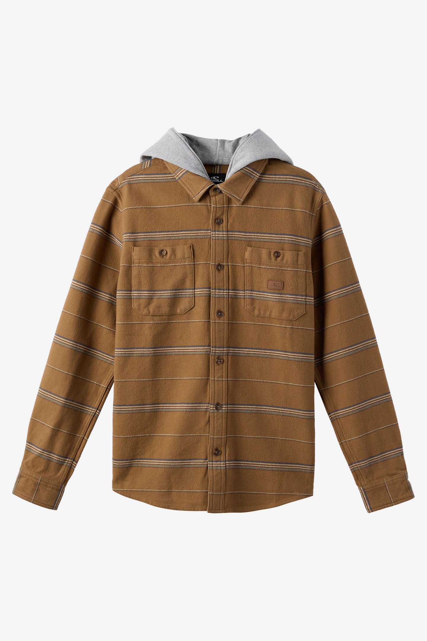 LANDMARKED STRIPE HOODED FLANNEL