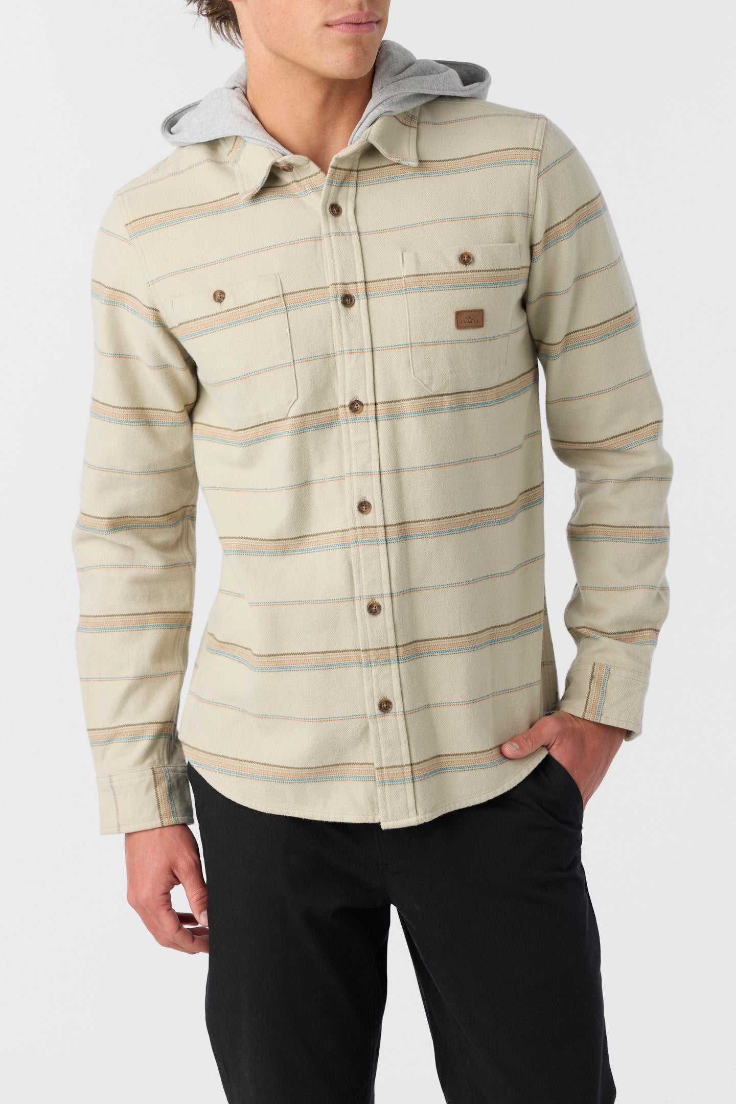 LANDMARKED HOODED FLANNEL STANDARD FIT SHIRT