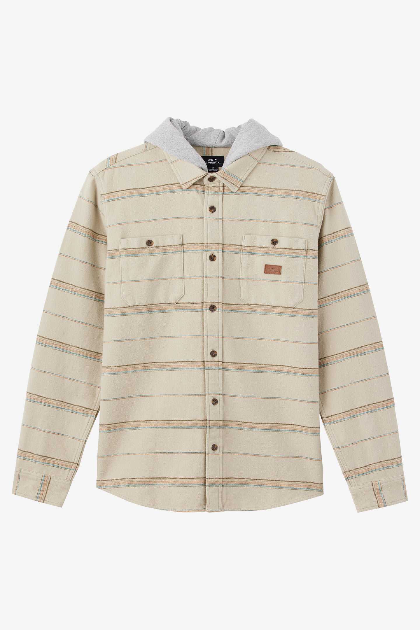 Landmarked Stripe Hooded Flannel Standard Fit Long Sleeve Shirt - Lt ...