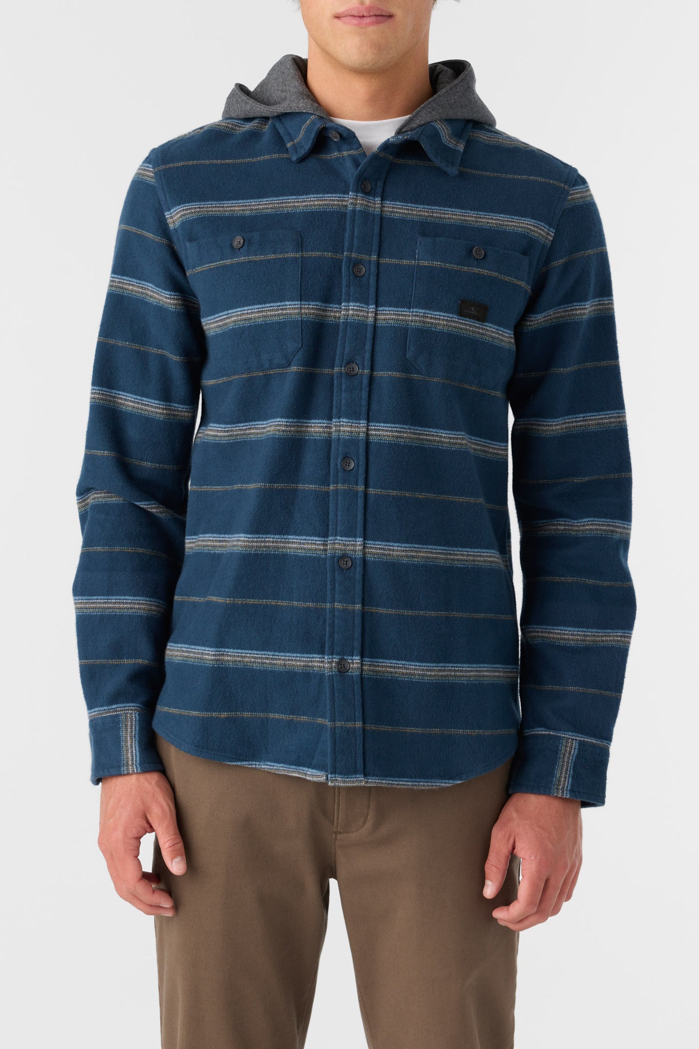 LANDMARKED HOODED FLANNEL STANDARD FIT SHIRT