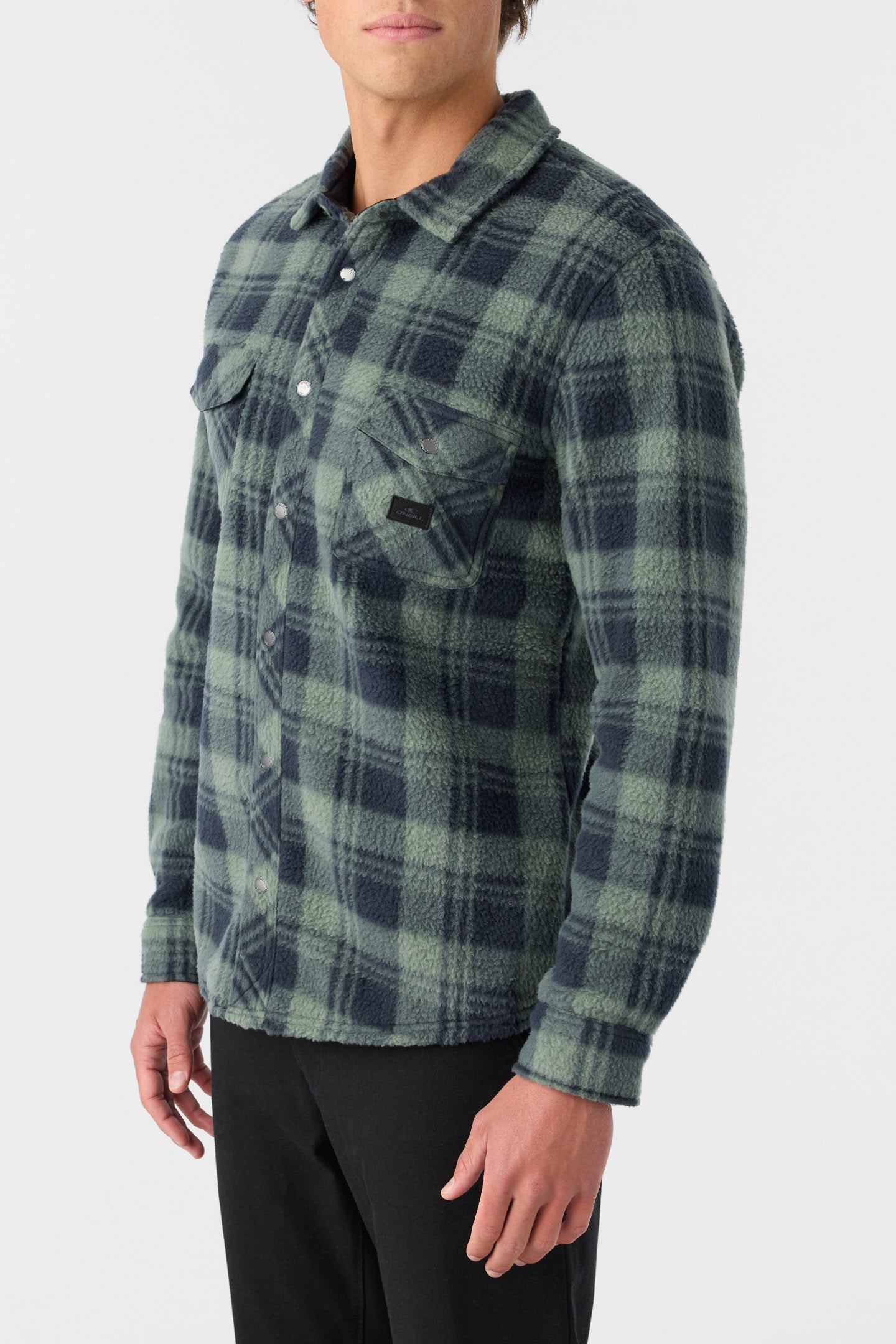 Glacier Plaid High Pile Superfleece Standard Fit Long Sleeve Shirt