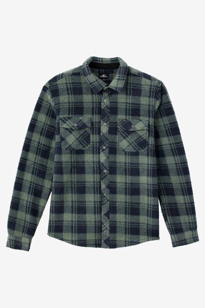 Glacier Plaid High Pile Superfleece Standard Fit Long Sleeve Shirt