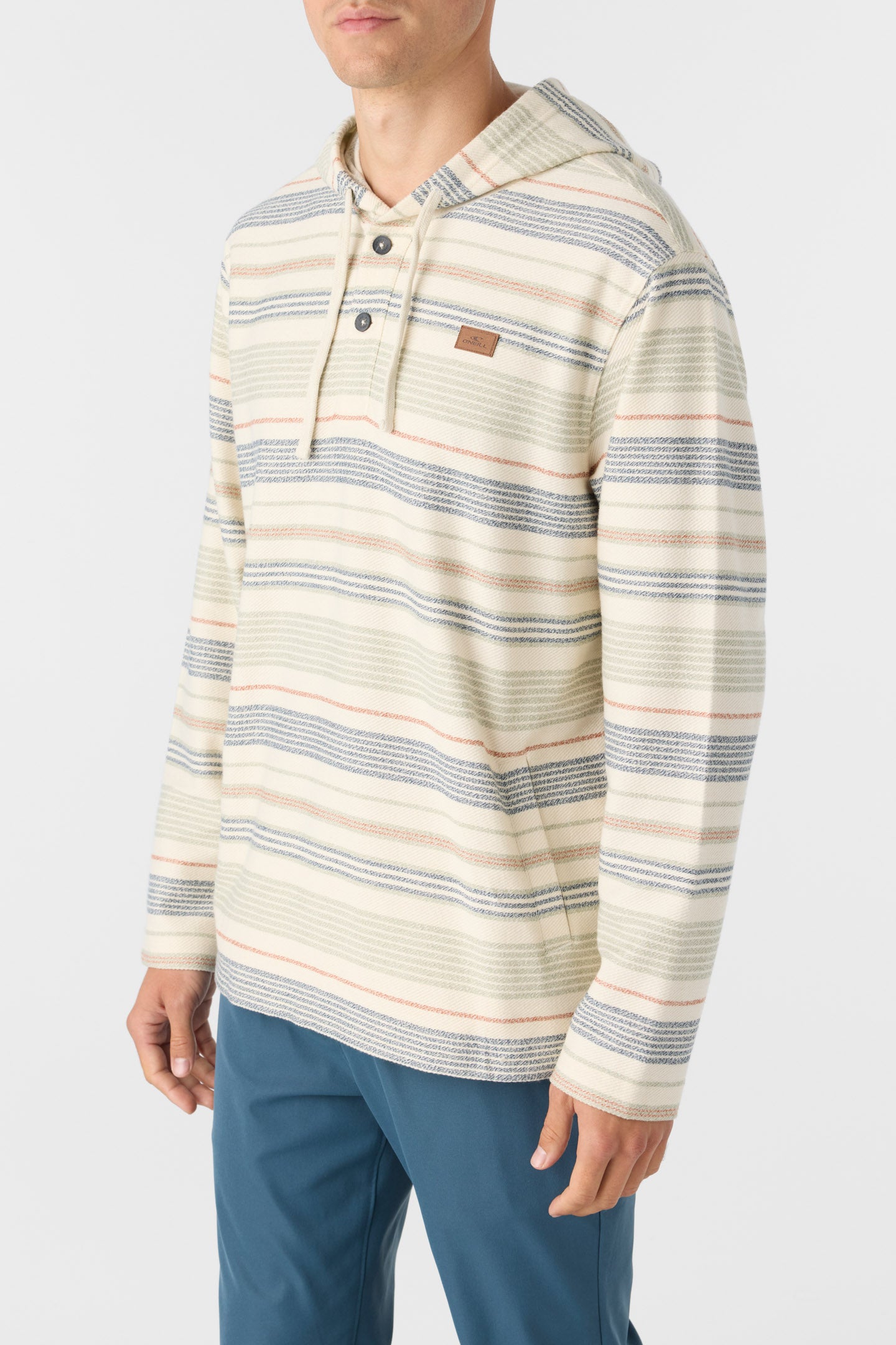 BAVARO STRIPE PONCHO PULLOVER FLEECE