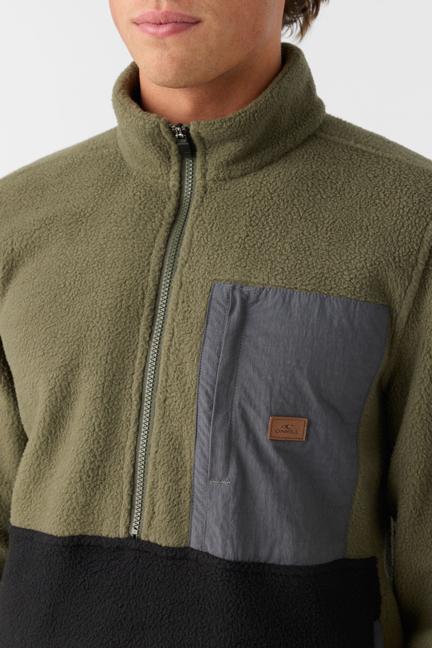 Colton High Pile Superfleece Jacket Zip Fleece - Army | O'Neill