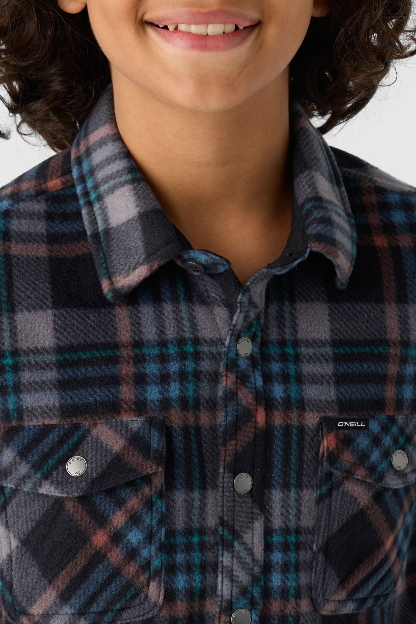 BOY'S GLACIER PLAID HIGH PILE SUPERFLEECE SHIRT