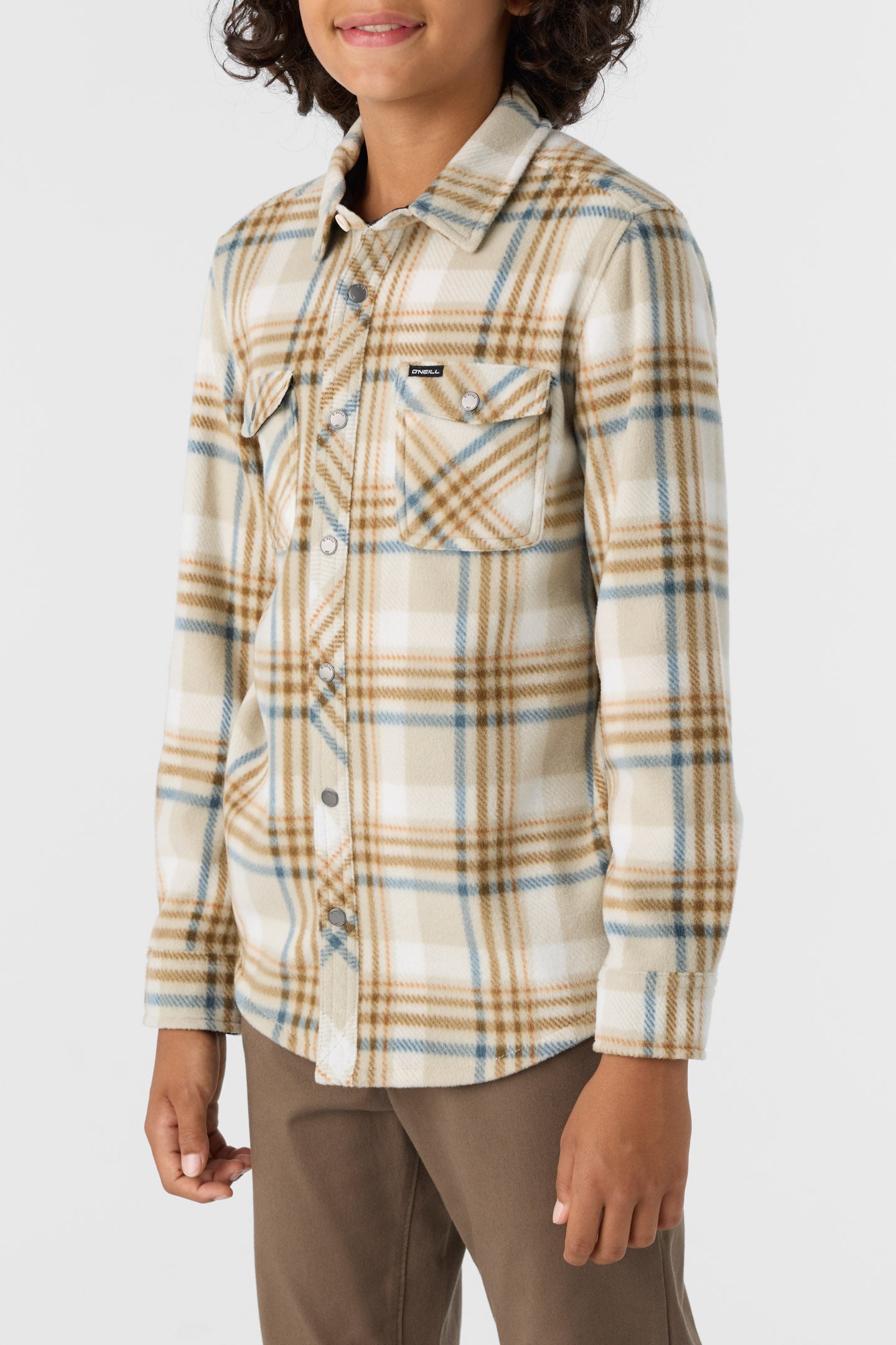 BOY'S GLACIER PLAID HIGH PILE SUPERFLEECE SHIRT