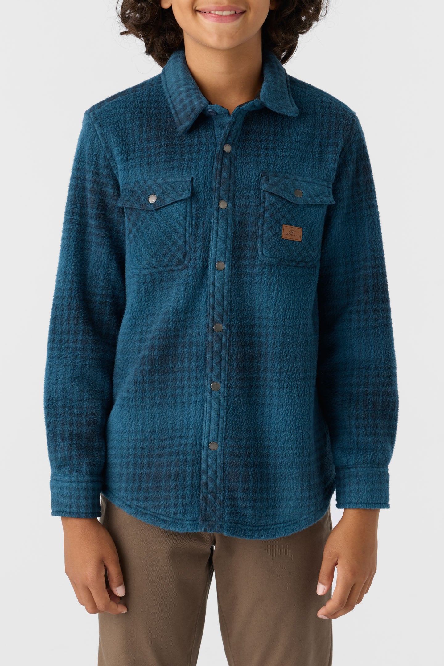 BOY'S GLACIER PLAID HIGH PILE SUPERFLEECE SHIRT