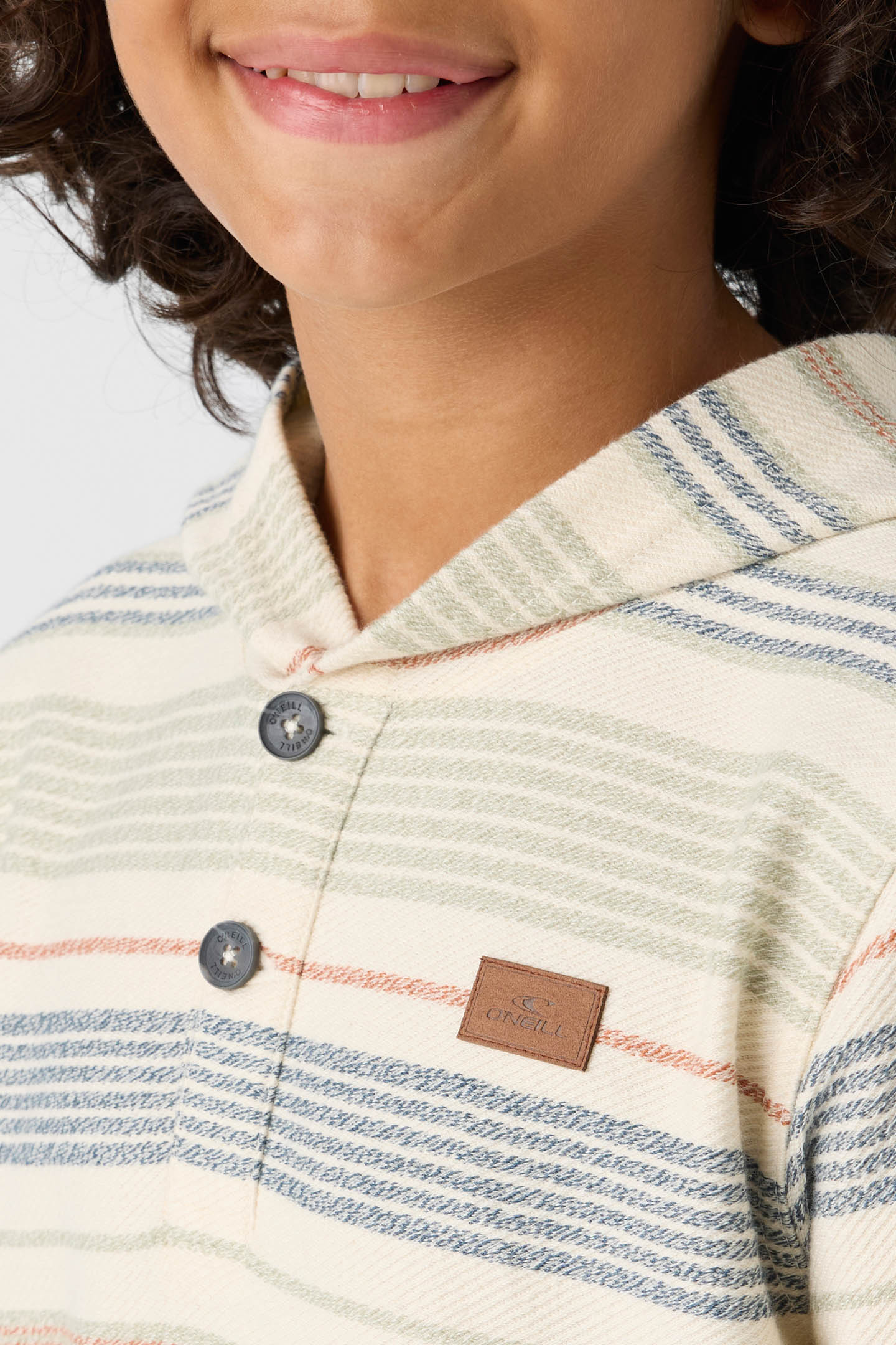 BOY'S BAVARO STRIPE PONCHO FLEECE PULLOVER