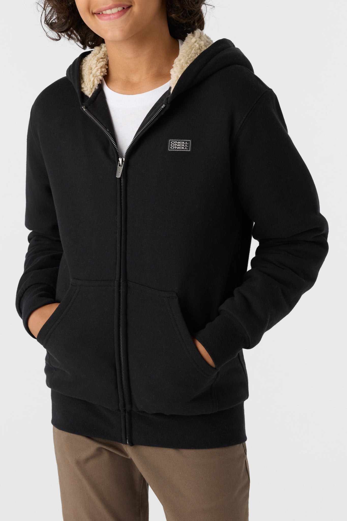 BOY'S FIFTY TWO HIGH PILE LINED ZIP FLEECE JACKET