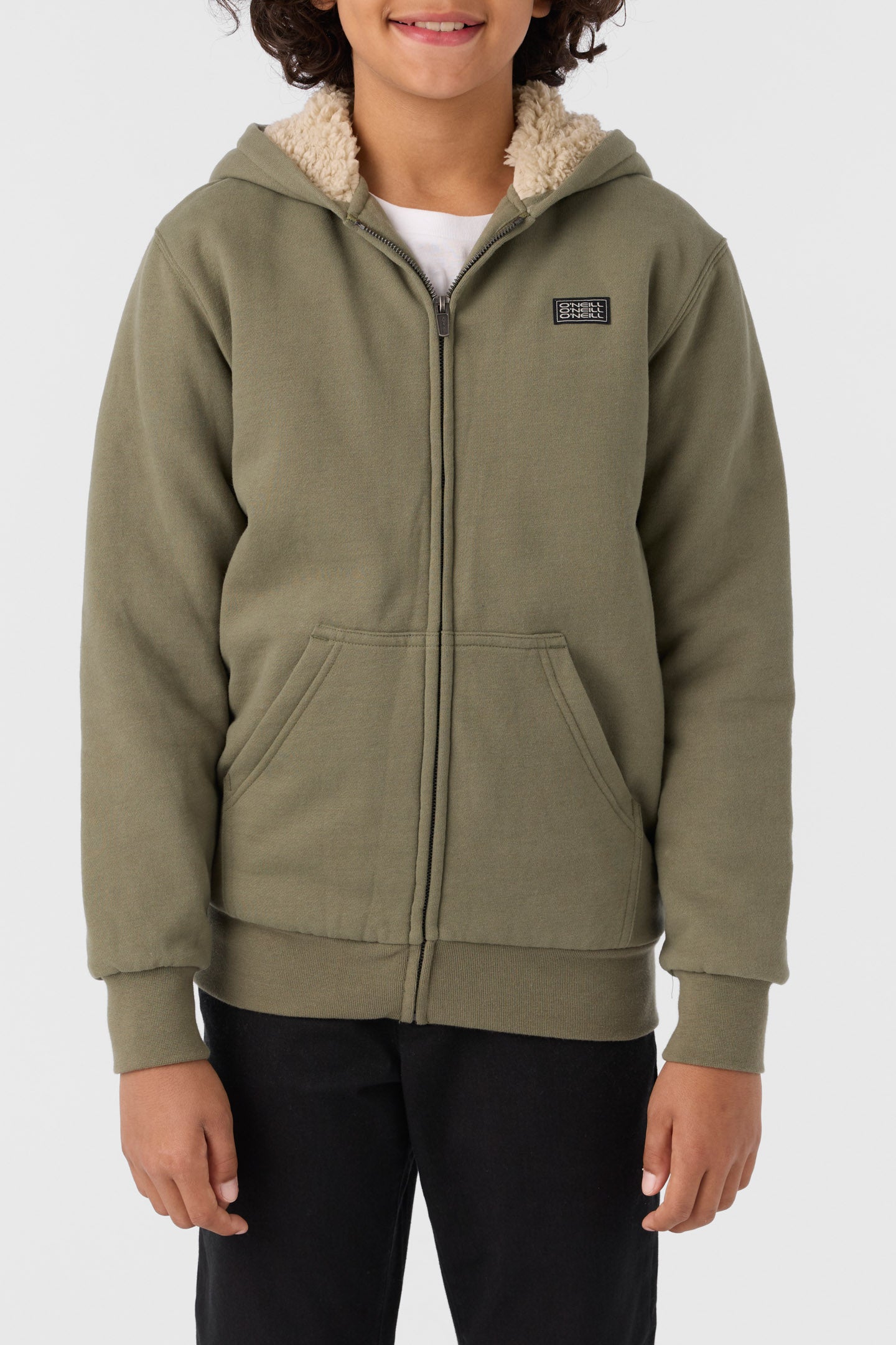 BOY'S FIFTY TWO HIGH PILE LINED ZIP FLEECE JACKET