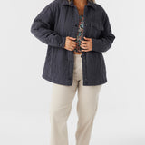 Rya Quilted Oversized Fit Snap Front Jacket