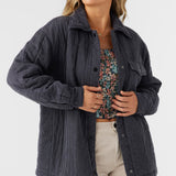 Rya Quilted Oversized Fit Snap Front Jacket
