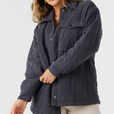 Rya Quilted Oversized Fit Snap Front Jacket