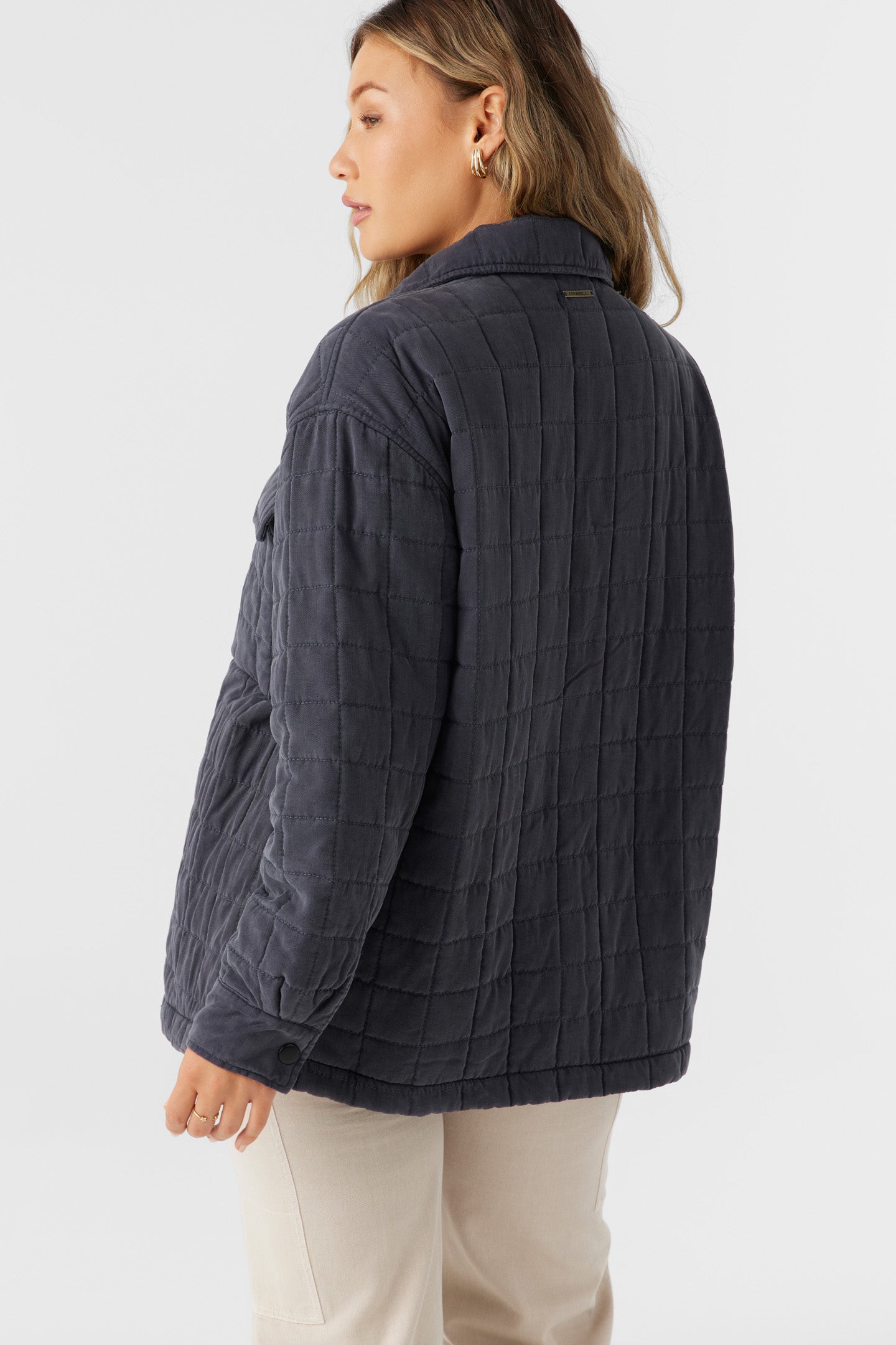 RYA QUILTED OVERSIZED FIT SNAP FRONT JACKET