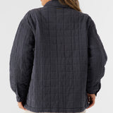 Rya Quilted Oversized Fit Snap Front Jacket