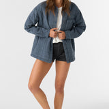 Rya Quilted Oversized Fit Snap Front Jacket