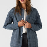 Rya Quilted Oversized Fit Snap Front Jacket