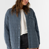 Rya Quilted Oversized Fit Snap Front Jacket