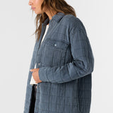Rya Quilted Oversized Fit Snap Front Jacket