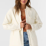 Rya Quilted Oversized Fit Snap Front Jacket