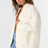 Rya Quilted Oversized Fit Snap Front Jacket