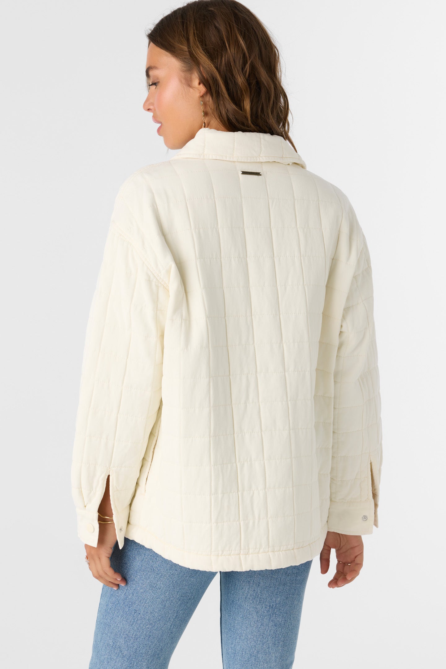 Rya Quilted Oversized Fit Snap Front Jacket - Winter White | O'Neill