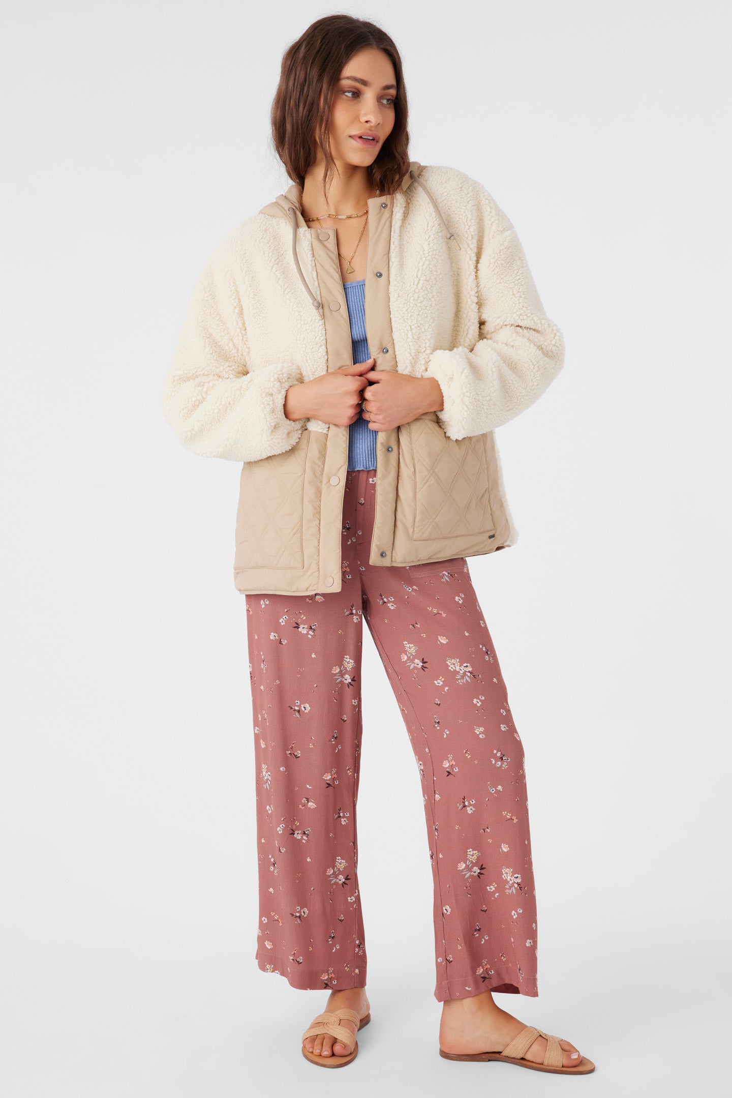 Meena High Pile Fleece Quilted Jacket - Nomad | O'Neill