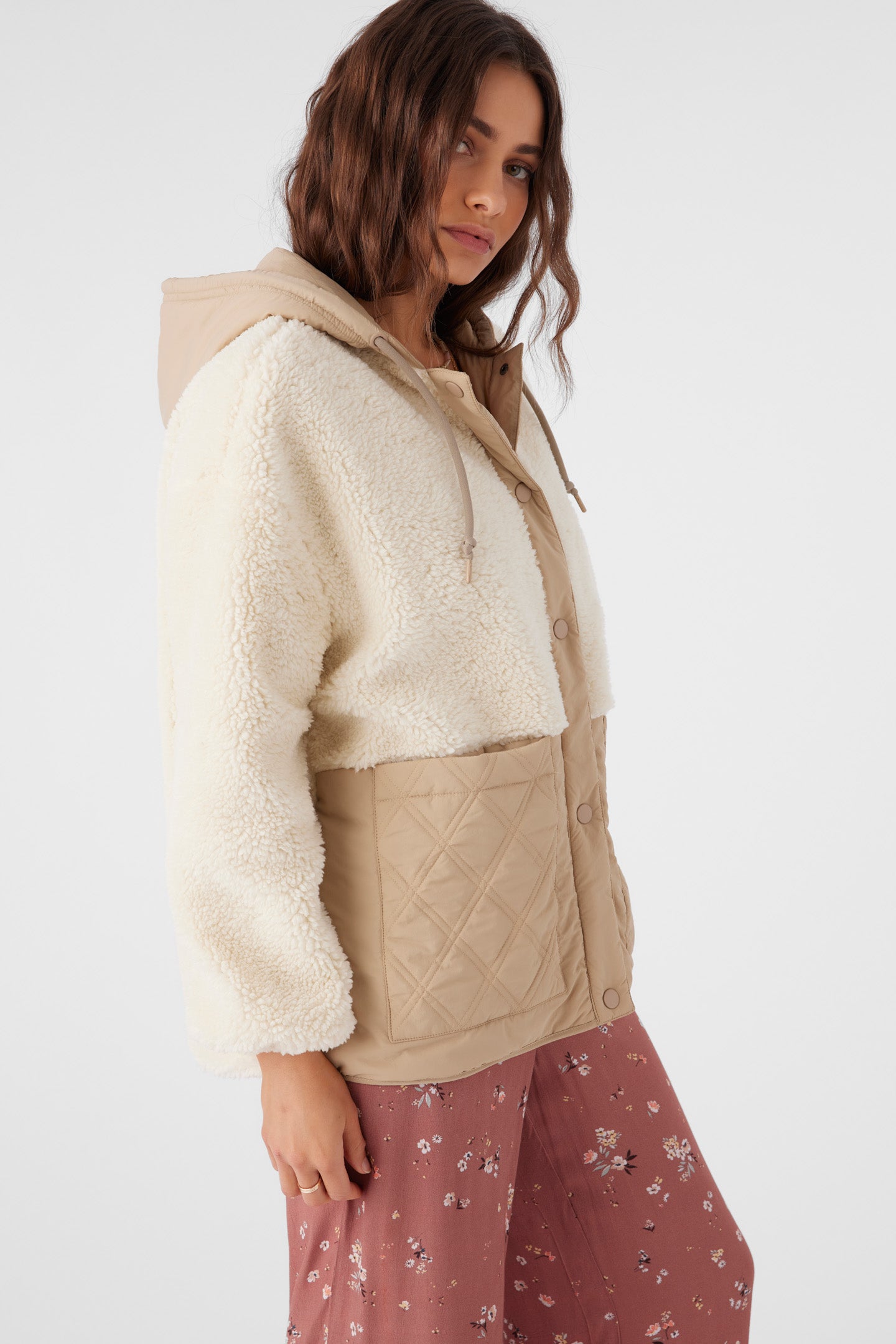 Meena High Pile Fleece Quilted Jacket - Nomad | O'Neill