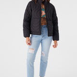 Eden Nylon Wave Quilted Zip Jacket