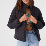 Eden Nylon Wave Quilted Zip Jacket