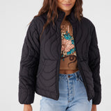 Eden Nylon Wave Quilted Zip Jacket
