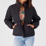 Eden Nylon Wave Quilted Zip Jacket